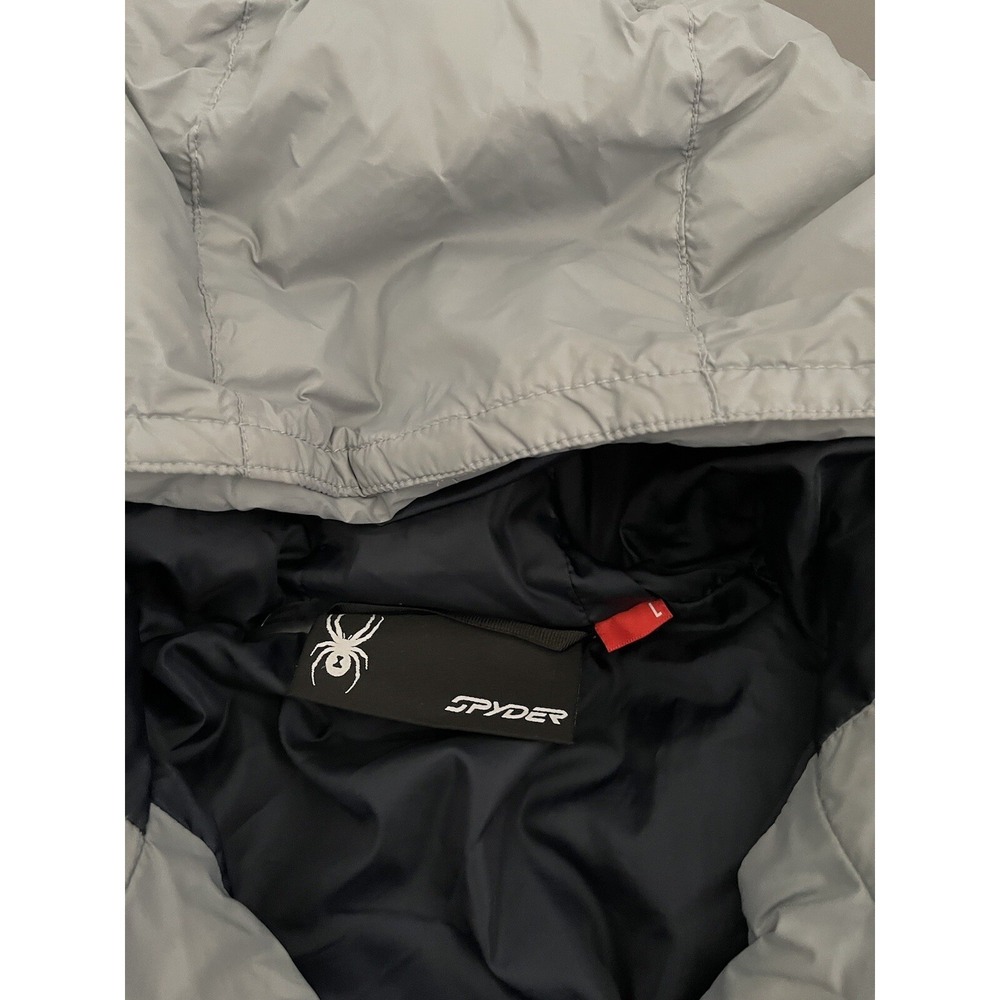 Spyder Puffer Hooded Jacket Boys Large 14/16 Gray Thermaweb Nylon‎ Thumb Holes - Picture 7 of 16